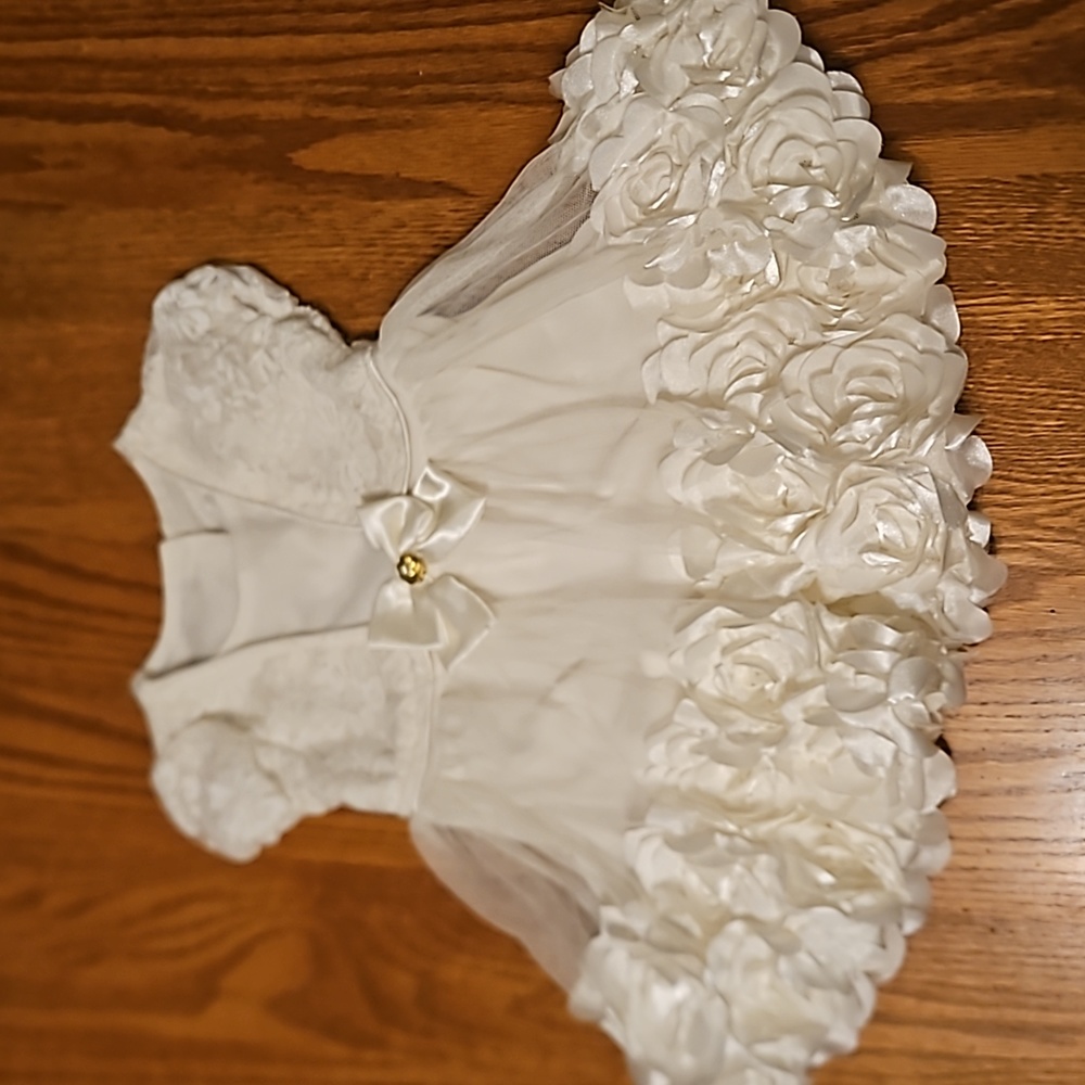 Baby Satin Roses Dress